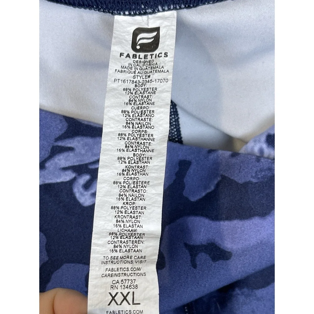 Fabletics Pants Womens XXL Blue Tie Due High Waist Skinny Leggings 1617843 - Picture 8 of 9
